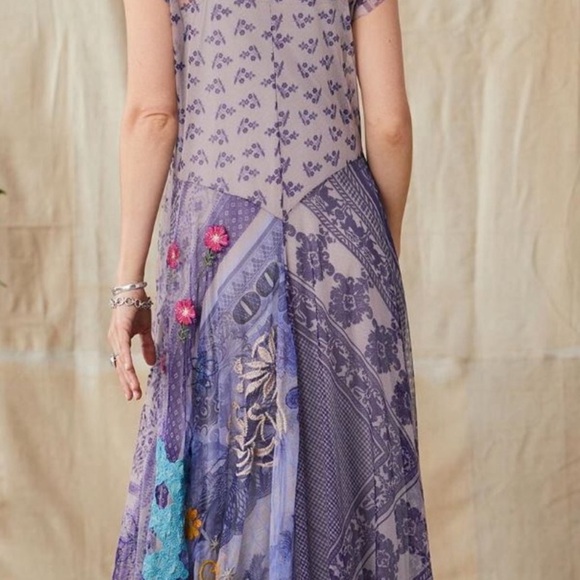 Johnny Was Biya Allegra mesh overlay dress NWOT. No slip. Size M - Picture 5 of 10